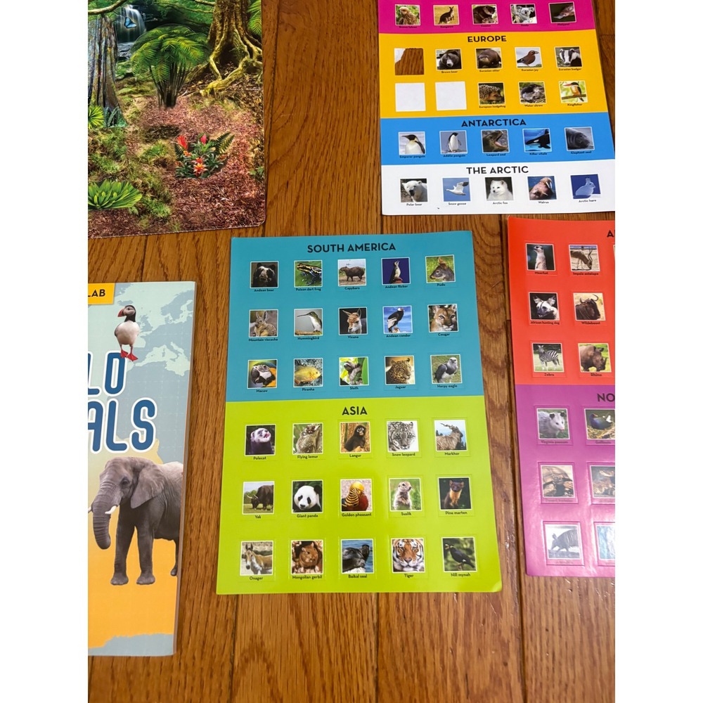Earth Lab World Animals Educational Learning Kit Map‎ Stickers Booklet Multi - Picture 2 of 11